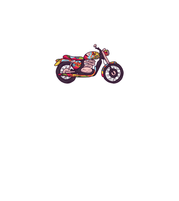 Motociclist Hippi model negru pe tricou