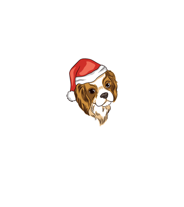 Santa Cocker Spaniel model alb pe tricou