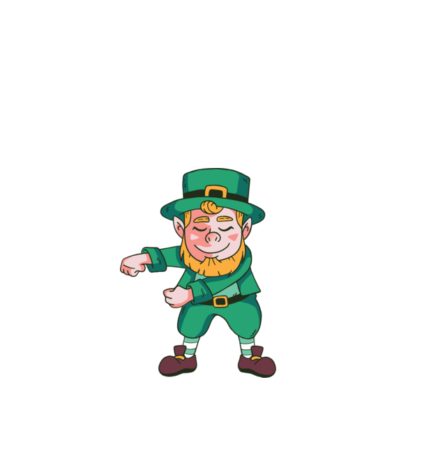 Leprechaun Floss - St. Patrick DAB dans model negru pe tricou