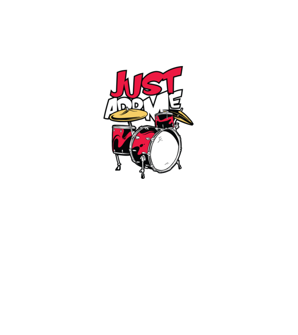 Just add me Drums model gri pe tricou