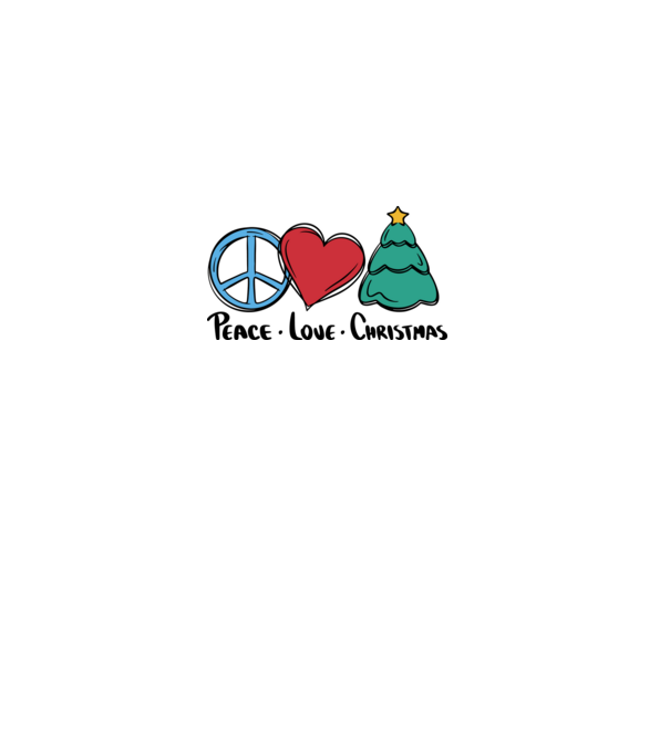 Peace Love Crăciun model nisipiu pe tricou