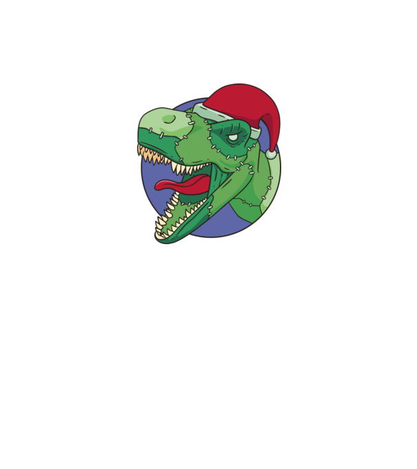 T-rex Santa model alb pe tricou