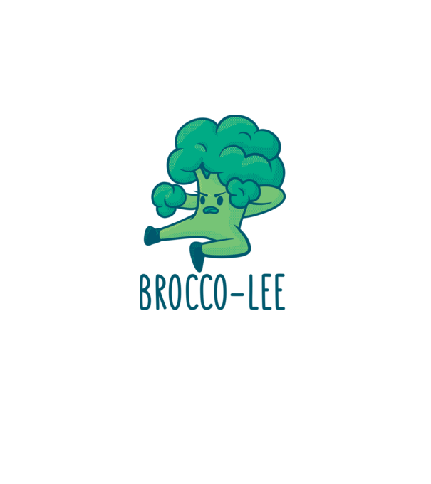 Brocco-Lee - Broccoli Karate model alb pe tricou
