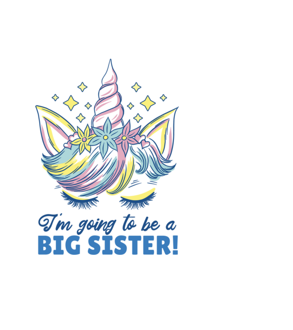 O să fiu un frate mai mare Unicorn model albastru deschis pe tricou