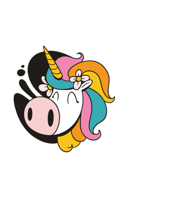 Unicorn drăguț model albastru deschis pe tricou