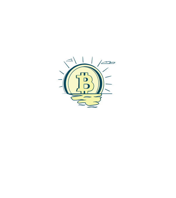 Bitcoin sunrise model albastru deschis pe tricou