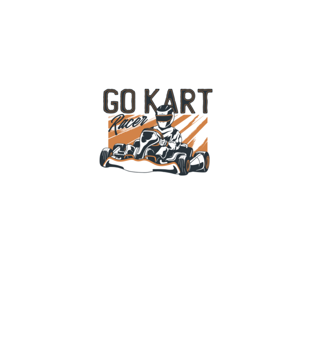 Concurent Go-kart model alb pe tricou