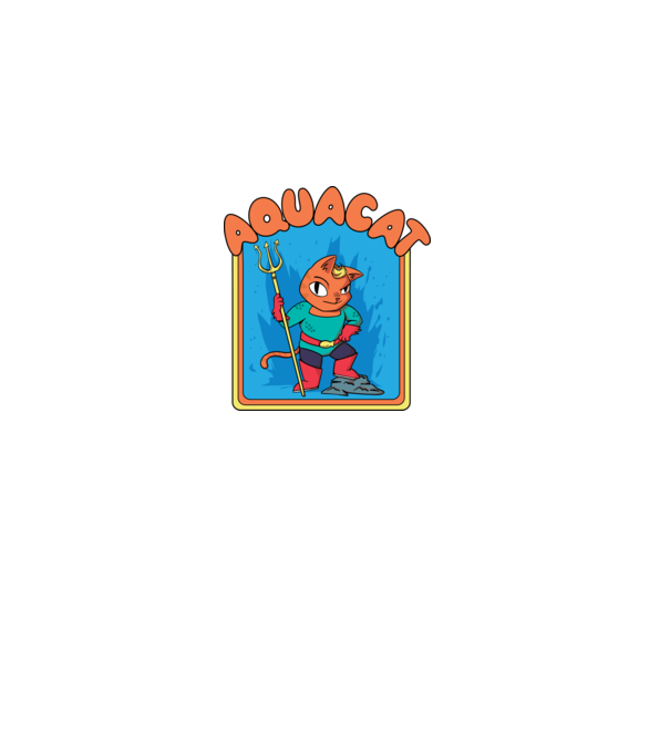 Aquacat model albastru regal pe tricou