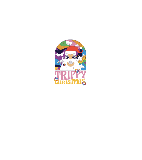 Trippy Christmas model negru pe tricou