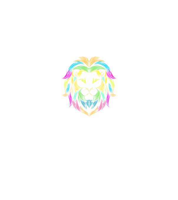 lion line art design model negru pe tricou