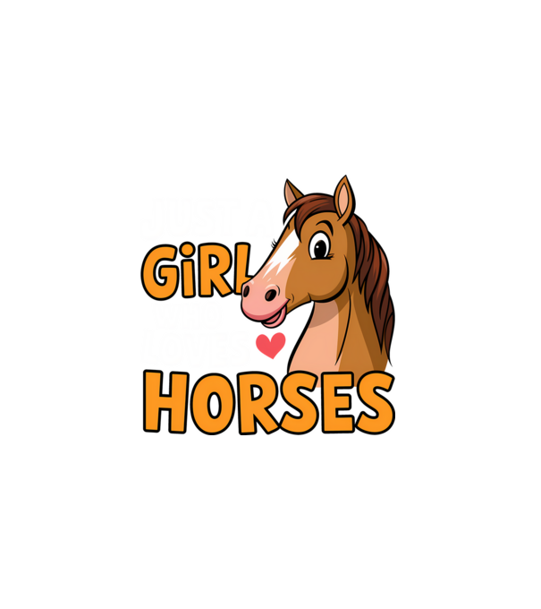 Just a girl who loves horses Negru model negru pe tricou
