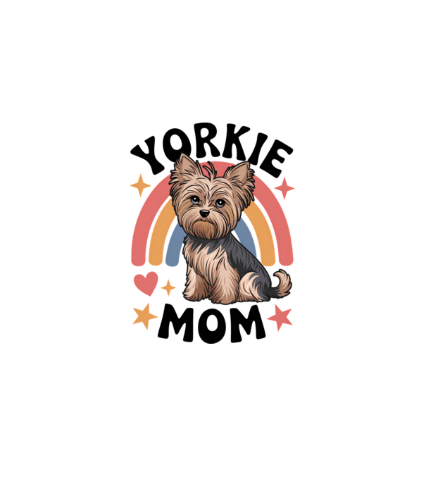 Yorkie Mom Alb model alb pe tricou