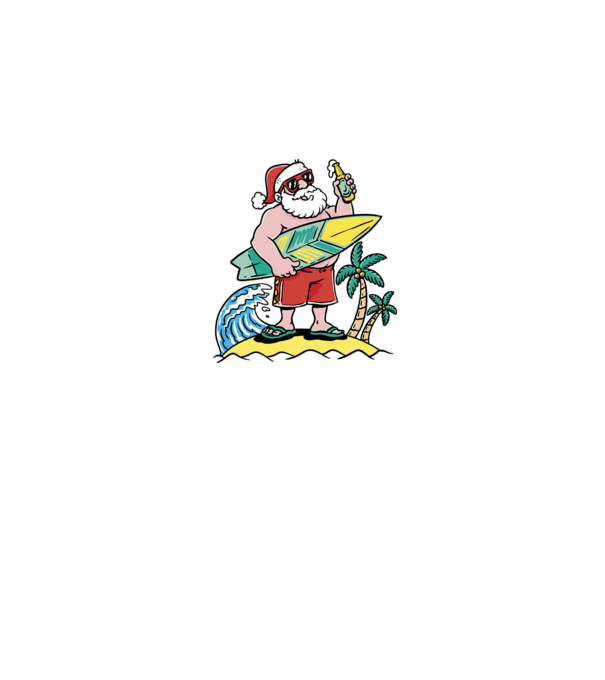 Santa Claus Summer model alb pe tricou