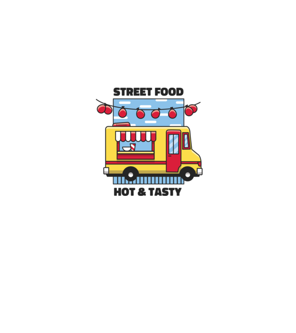 Foodtruck model albastru jeanși pe tricou