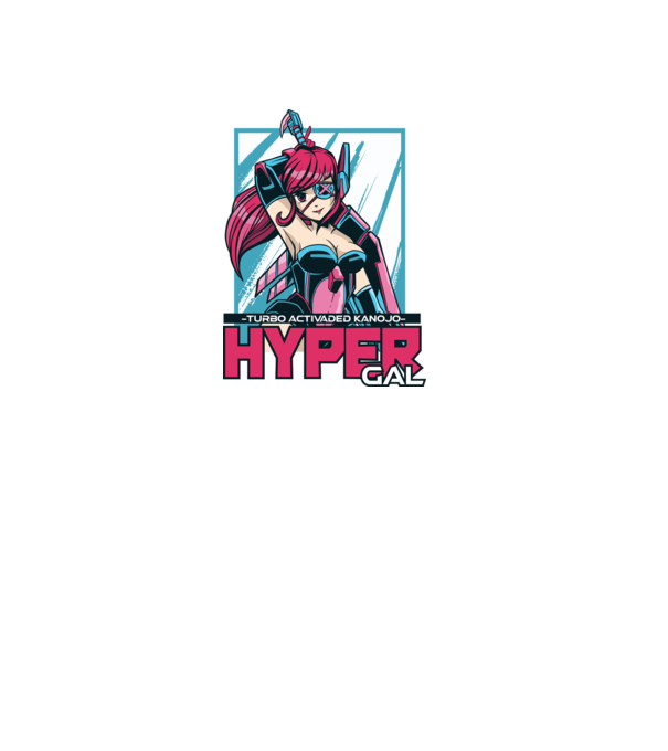 Hyper Gal - Fată Anime model negru pe tricou