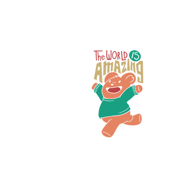 The world is amazing ursuleț Teddy model galben neon pe tricou