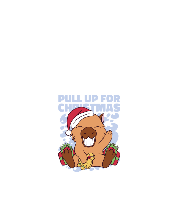 Pull up for christmas Capybara model alb pe tricou