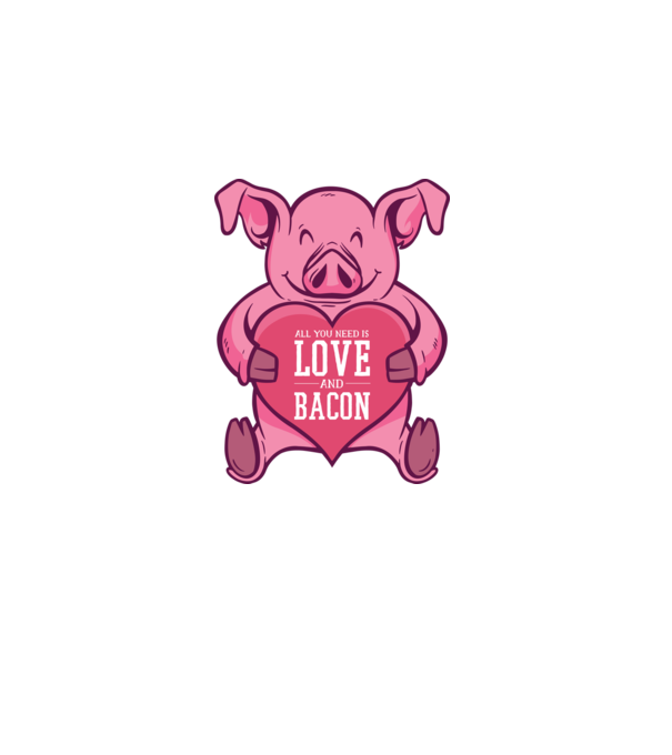 All you need is love and bacon model negru pe tricou
