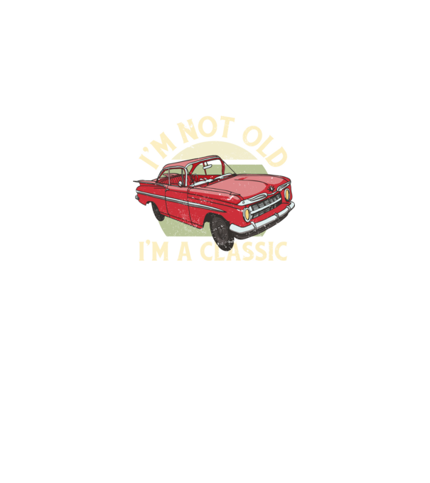 'Mașină clasică - I''m not old I''m a classic' model negru pe tricou