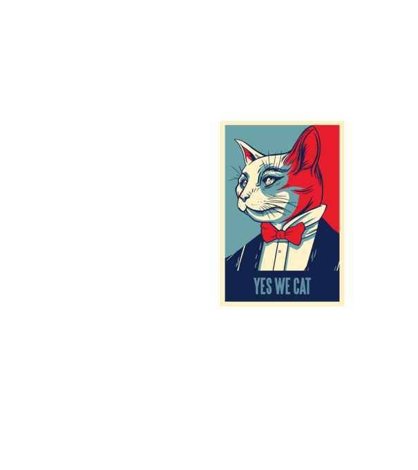 Yes We Cat poster cu pisică model galben neon pe tricou
