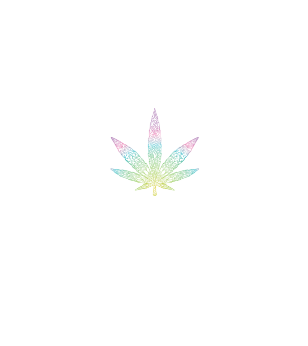 Frunză colorată de marijuana model negru pe tricou