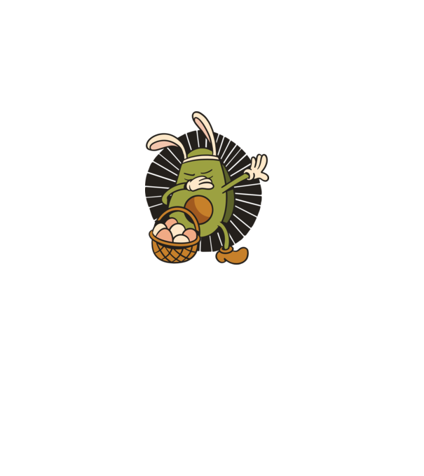 Avocado de Paște DAB model alb pe tricou