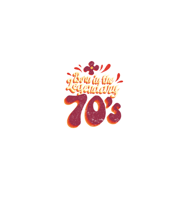 'Born in the Legendary 70''s' model negru pe tricou