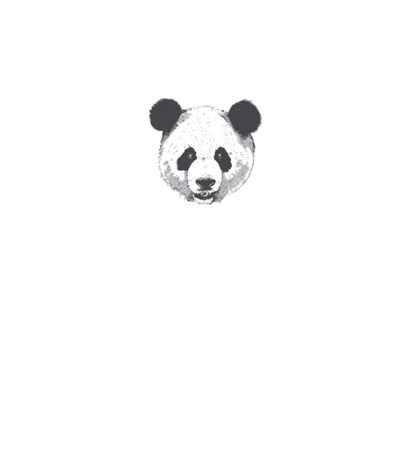 Cap de panda model alb pe tricou