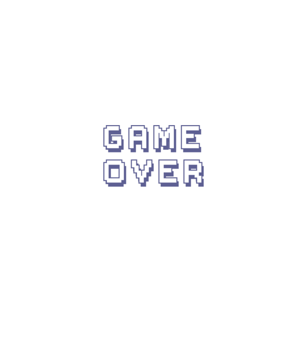 Game Over model alb/roșu pe tricou