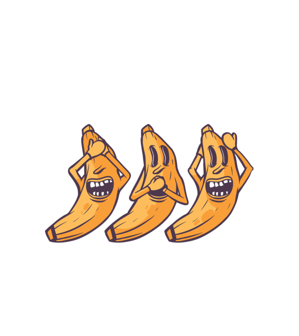 Banane amuzante - Nu vede, nu vorbește, nu aude model alb pe tricou