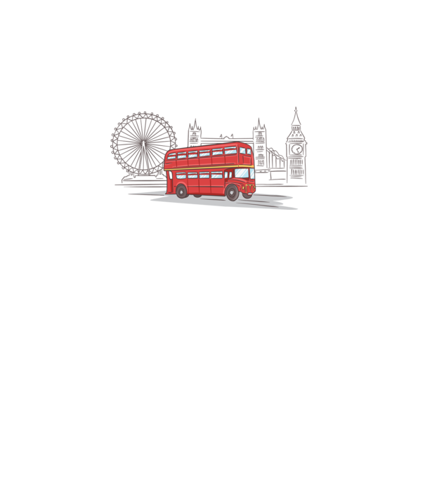 London Bus model alb pe tricou