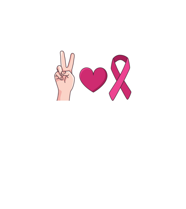 Peace Love lupta împotriva cancerului de sân model alb pe tricou