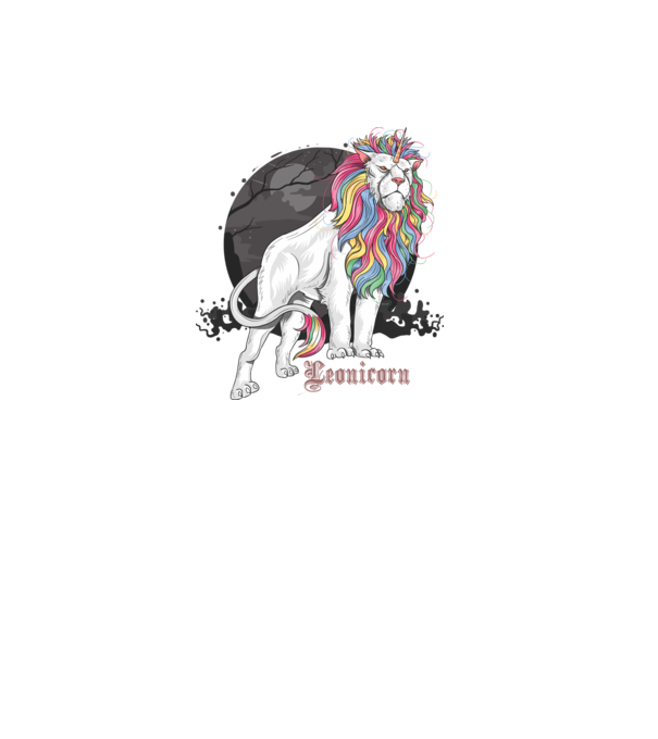 Leonicorn model negru pe tricou