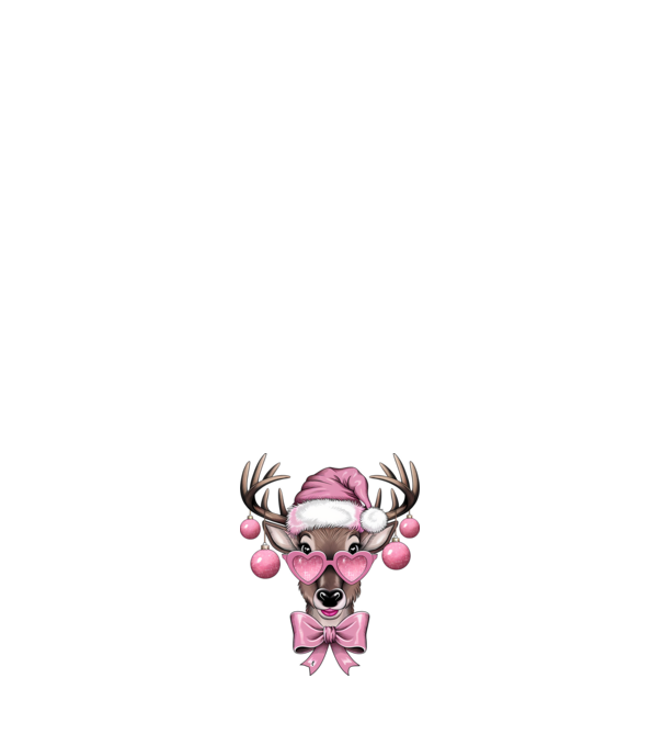 Pink Xmas Reindeer model roz deschis pe tricou