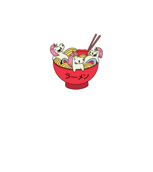 Unicorn Ramen model galben deschis pe tricou