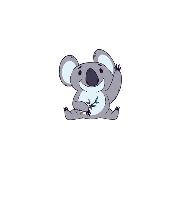 Koala drăguț model alb pe tricou