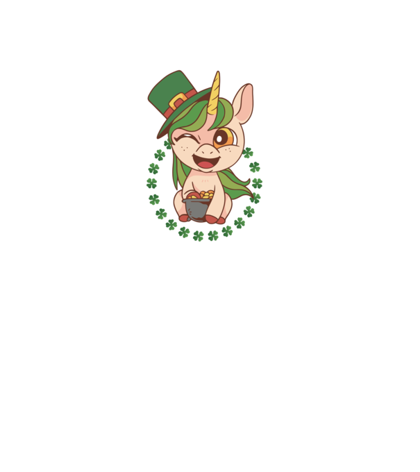 St Patrick Unicorn model verde pe tricou