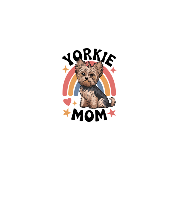 Yorkie Mom Alb model alb pe tricou