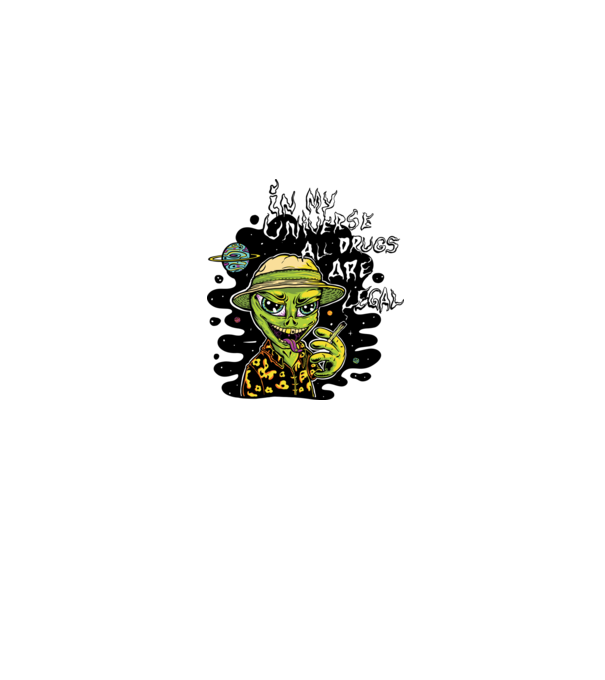 Alien drogat model gri pe tricou