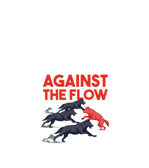 Against the flow - Împotriva curentului model alb pe tricou