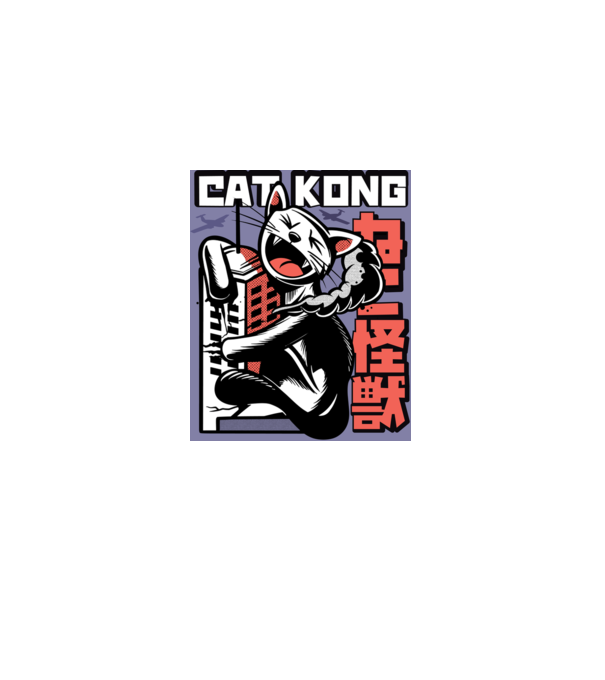 Cat Kong model alb pe tricou