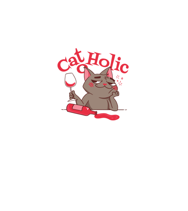 Catoholic - iubitor de pisici model alb pe tricou