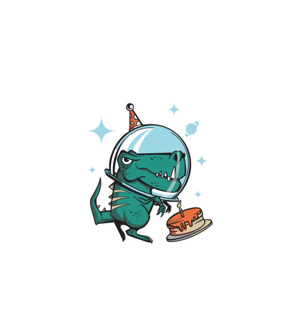 Astronaut T-rex Ziua de naștere model negru pe tricou