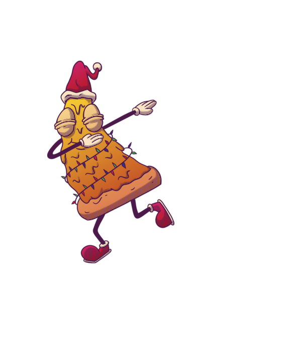 Pizza de Crăciun DAB model albastru deschis pe tricou