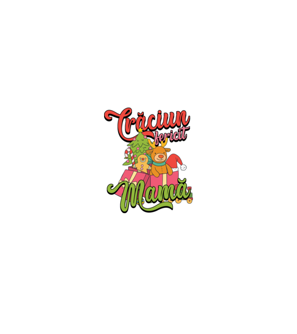 CRĂCIUN FERICIT MAMĂ model negru pe tricou