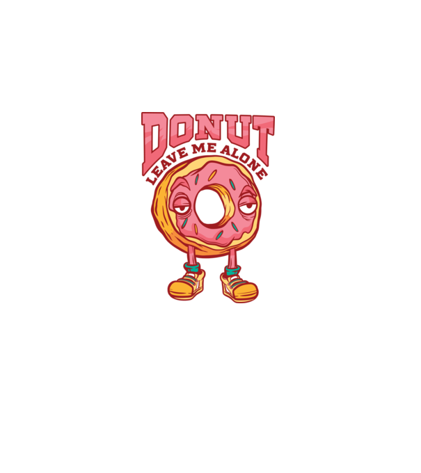 Donut leave me alone model alb pe tricou