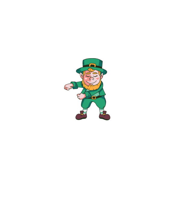 Leprechaun Floss - St. Patrick DAB dans model negru pe tricou