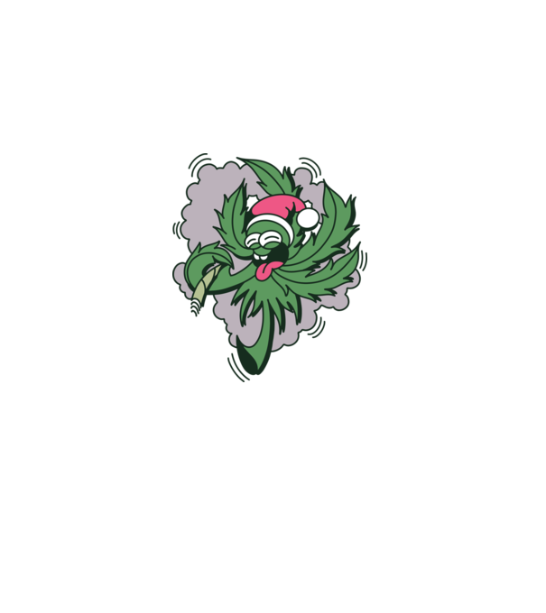 Marijuana Santa model albastru închis pe tricou
