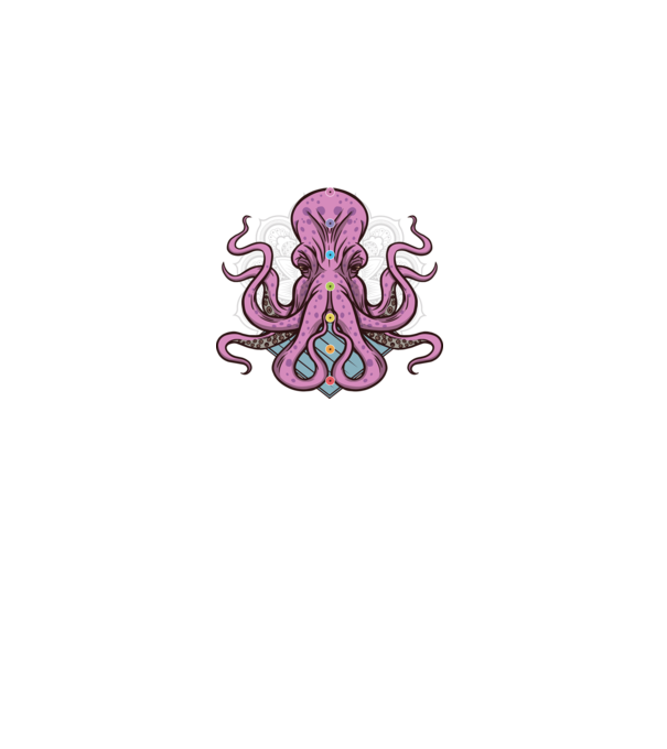 Yoga Octopus model negru pe tricou