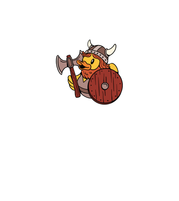 Rățușcă de cauciuc Viking model turcoaz pe tricou